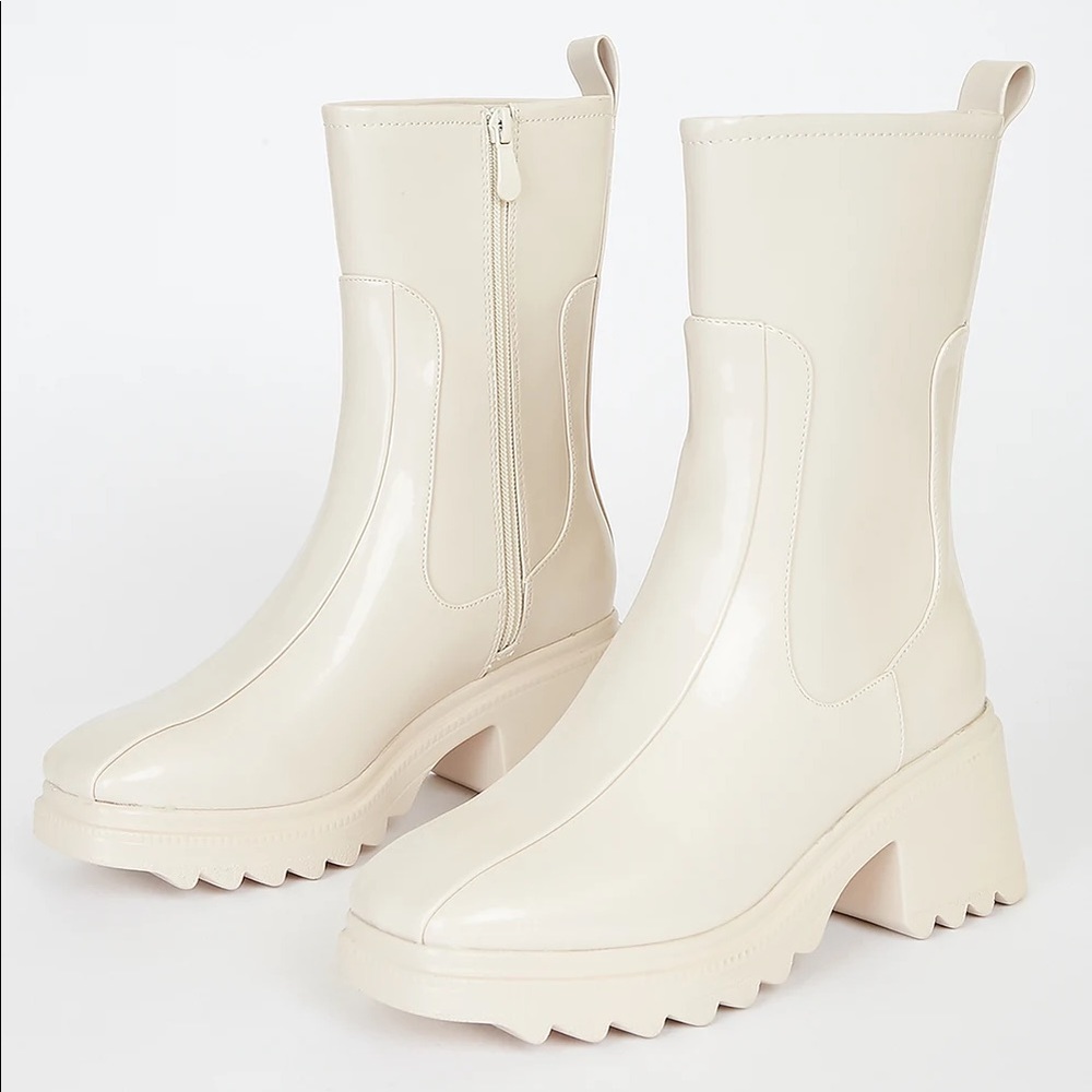 Nude boots Chloe style mid calf boots size 7